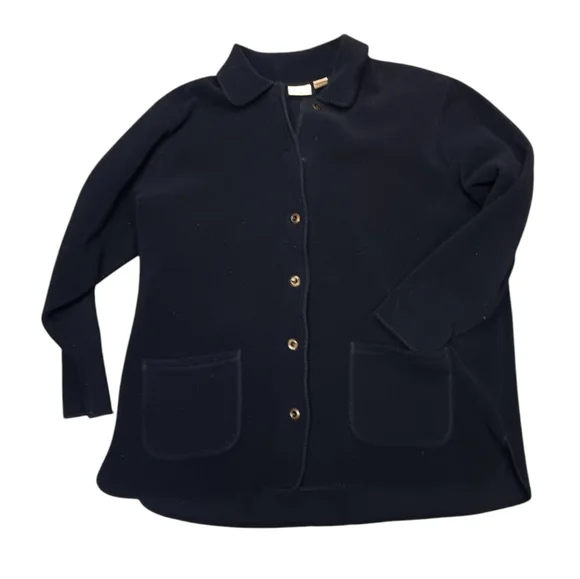 ❤️L.L. BEAN VINTAGE WOMEN'S SIZE XL BLUE FULL FRONT METAL BUTTON FLEECE JA… - Picture 1 of 4